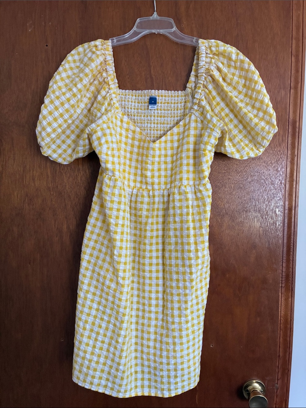 Old Navy Yellow and White Gingham Mini Dress